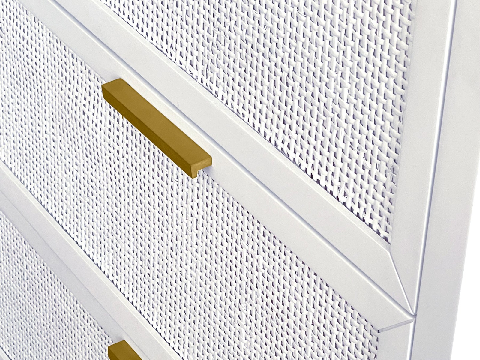 Santorini Hamptons 3 Drawer Timber/Rattan Dresser White, W 100cm D 45cm H 85cm (RRP $1199) - Image 17