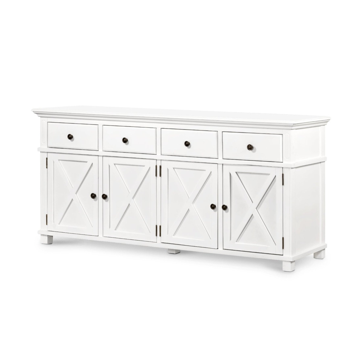 Sorrento 4 Door Hamptons Buffet White, W 188cm D 50cm H 85cm (RRP $2299) - Image 8