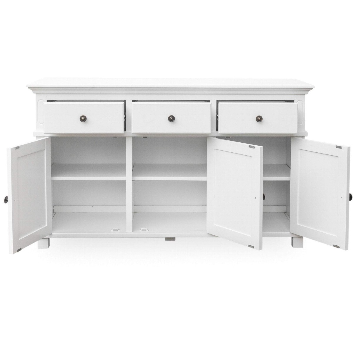 Sorrento 3 Door Hamptons Buffet White, W 145.3cm D 50cm H 85cm (RRP $1799) - Image 6