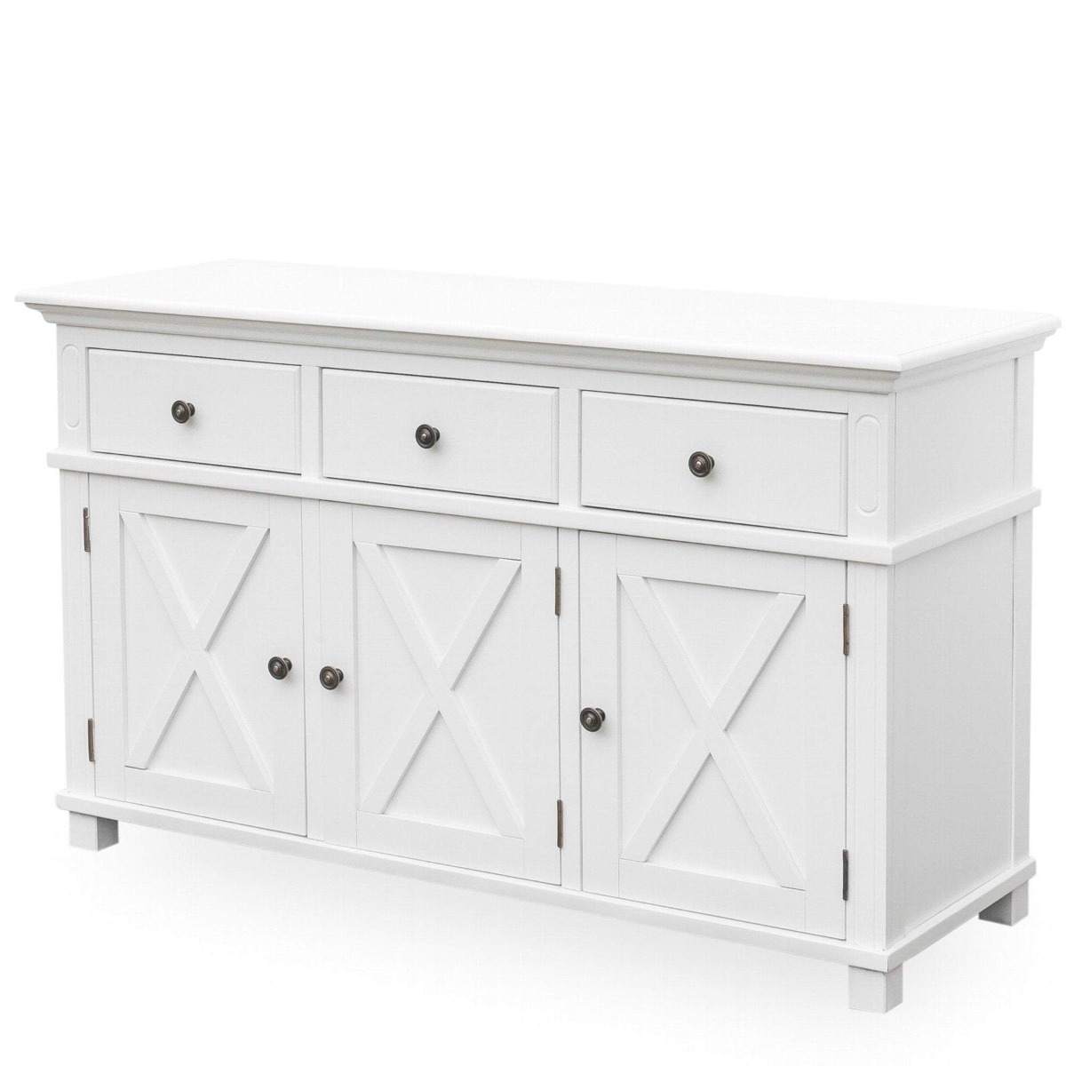 Sorrento 3 Door Hamptons Buffet White, W 145.3cm D 50cm H 85cm (RRP $1799) - Image 7