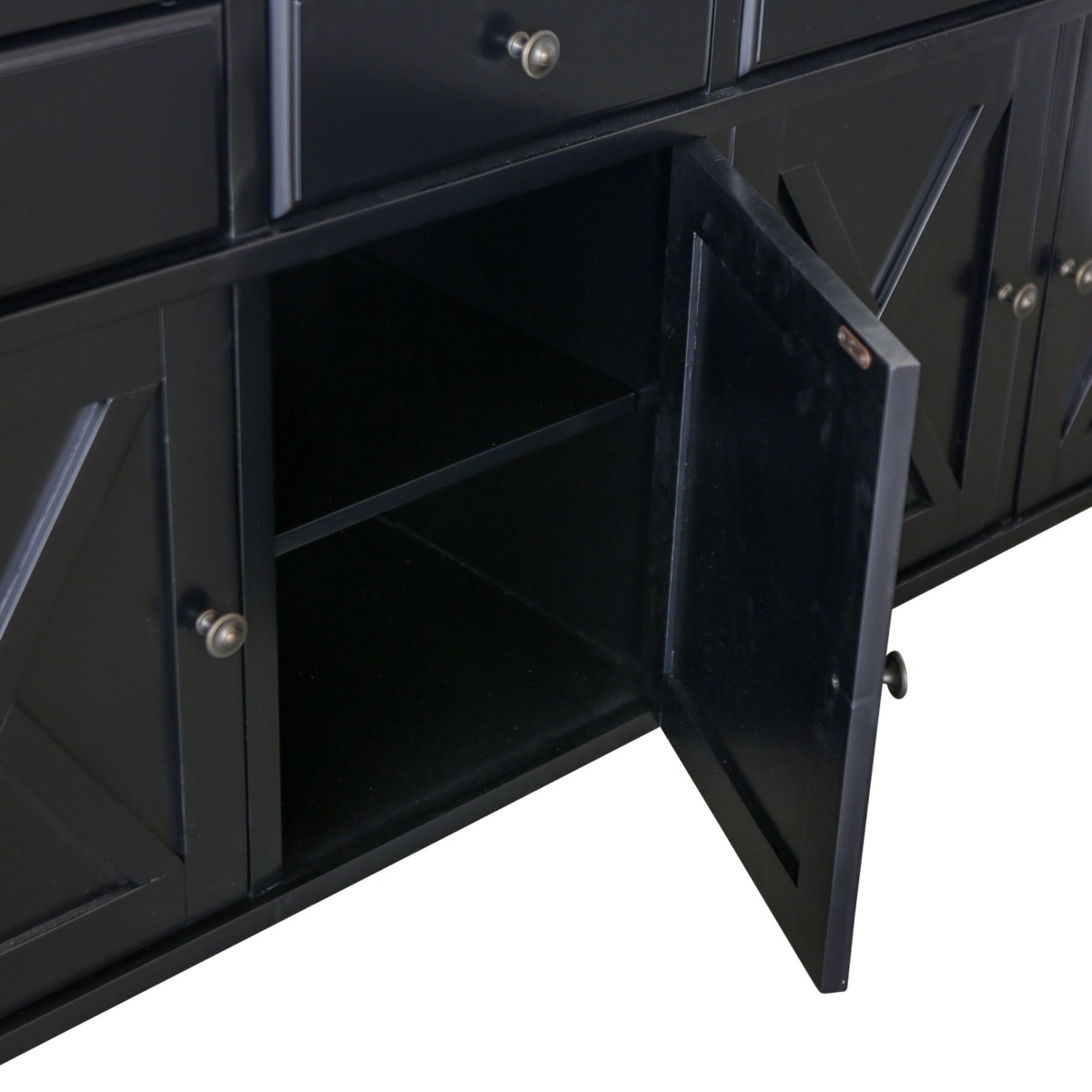 Sorrento 4 Door Hamptons Buffet Black, W 188cm D 50cm W 85cm (RRP $2099) - Image 3