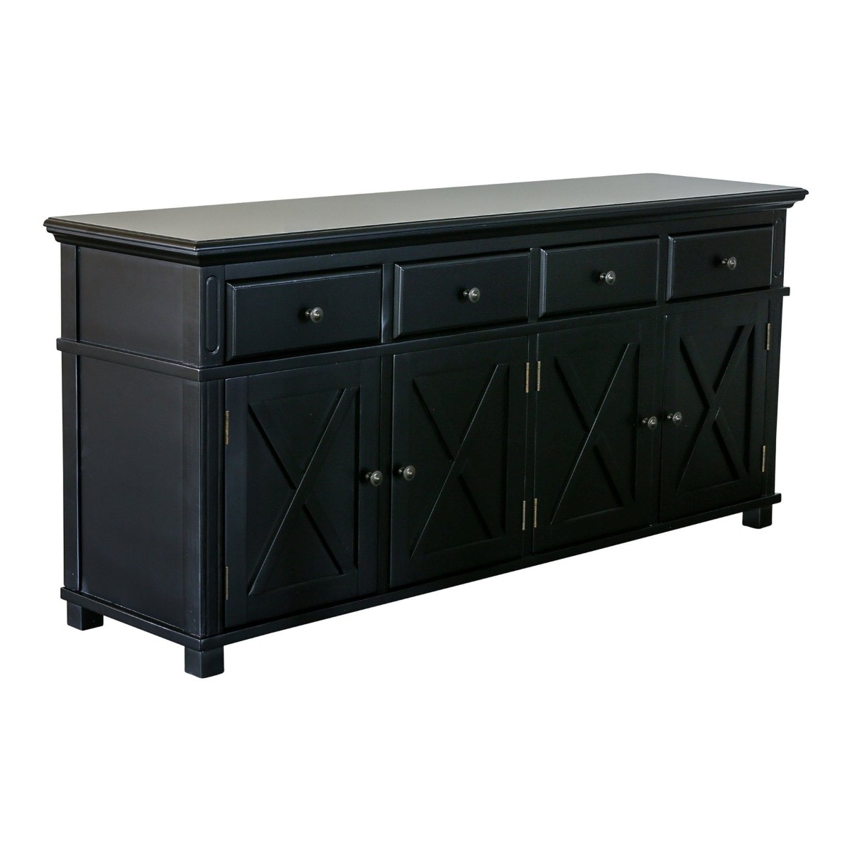 Sorrento 4 Door Hamptons Buffet Black, W 188cm D 50cm W 85cm (RRP $2099) - Image 4