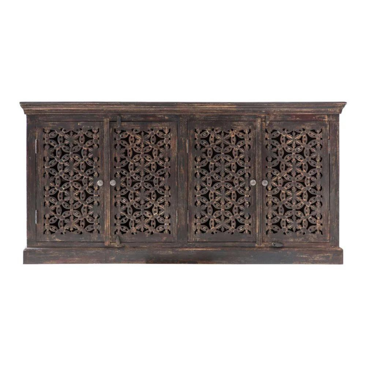 Balotra 4 Door Sideboard Brown, W 180cm x D 41cm x H 90cm (RRP $2899)