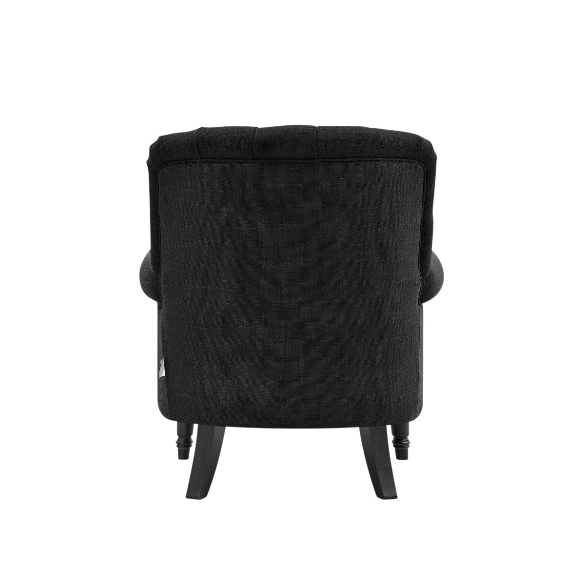Maurice Charcoal Linen Blend Hamptons Buttoned Armchair W/Studs, W 83cm D 86cm H 95cm (RRP $1199) - Image 11