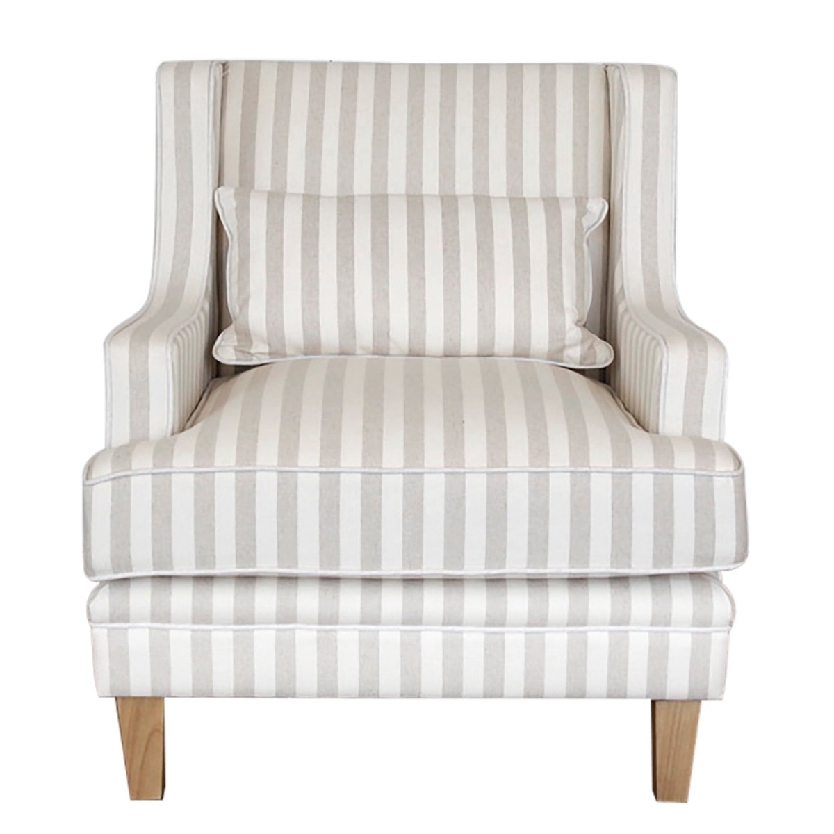 Bondi Hamptons Armchair Natural Stripe, W 92cm D 85cm H 94cm (RRP $1499)