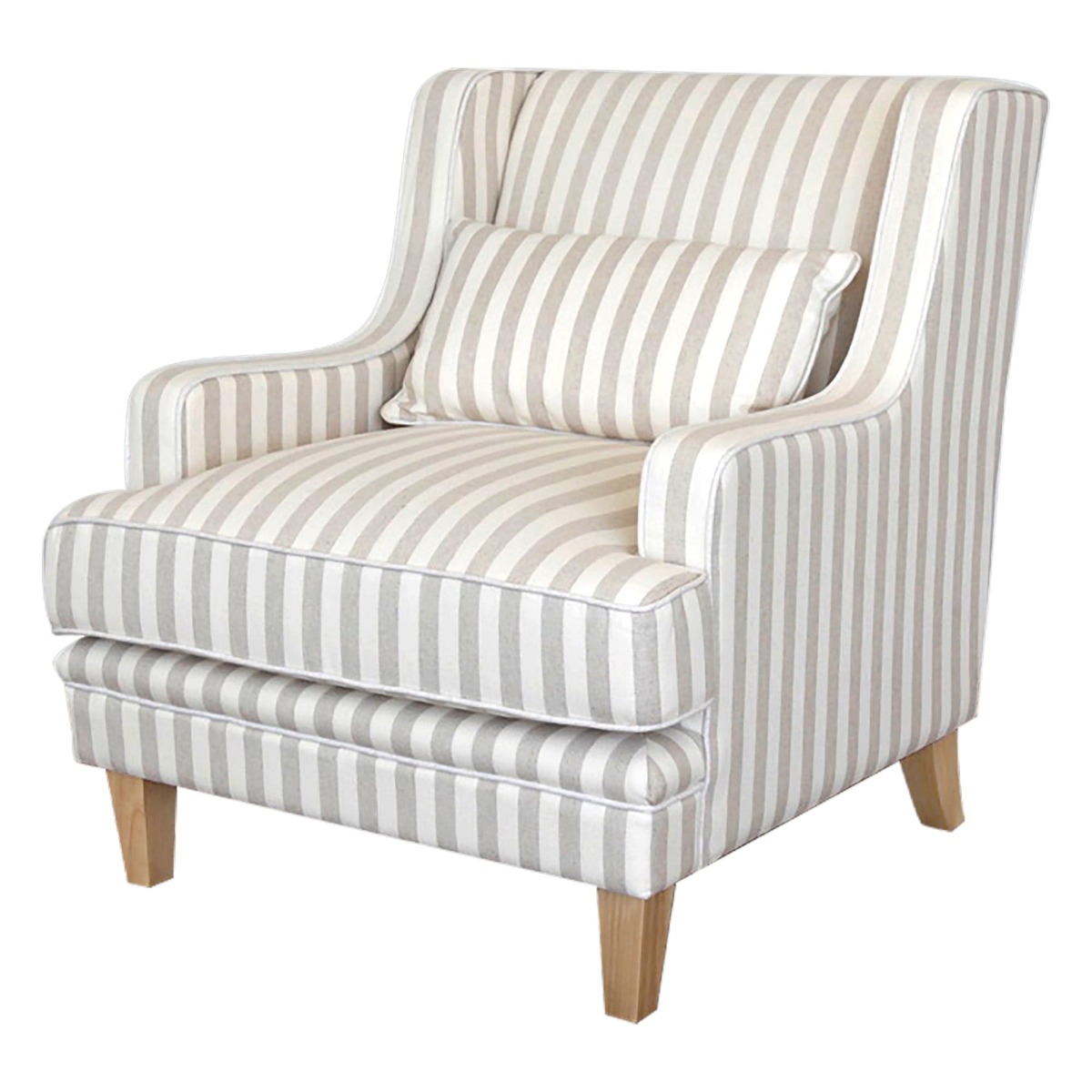 Bondi Hamptons Armchair Natural Stripe, W 92cm D 85cm H 94cm (RRP $1499) - Image 10