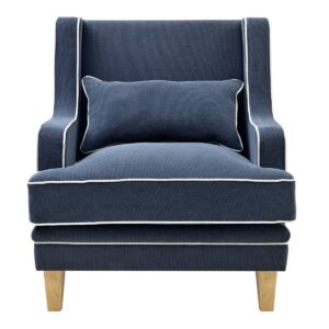 Bondi Hamptons Armchair Navy, W 92cm D 85cm H 94cm (RRP $1499)