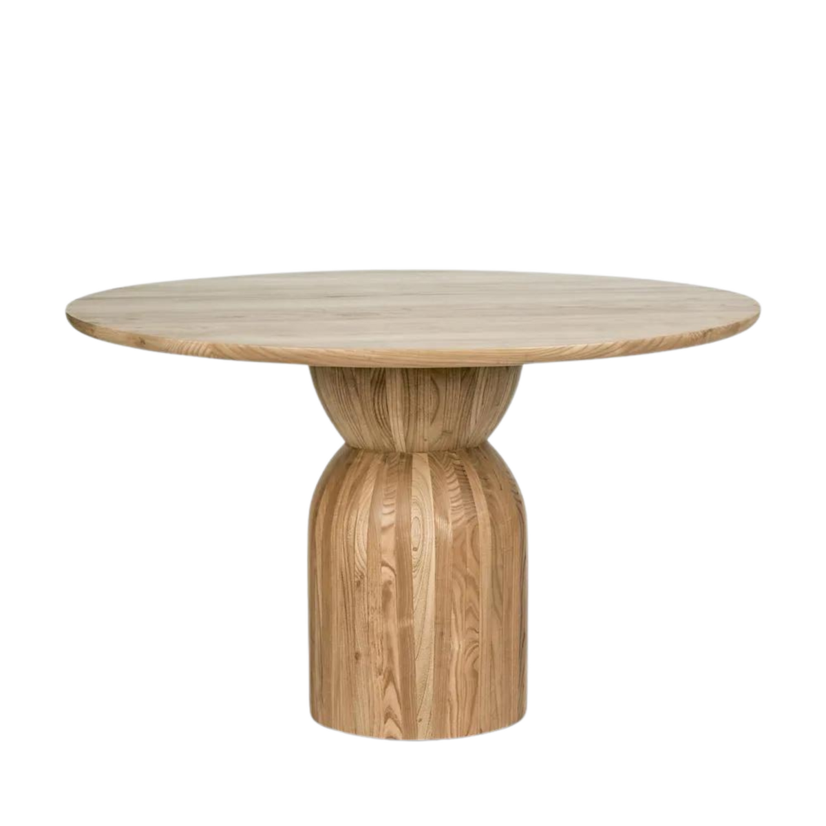Olive Round Pedestal Dining Table Natural, W 120cm x D 120cm x H 80cm (RRP $2499)
