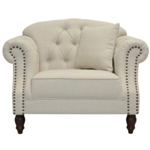 wp-image-tigress-47870.jpg Vaucluse Buttoned Armchair Beige, W 112cm D 87cm H 90cm (RRP $1499)