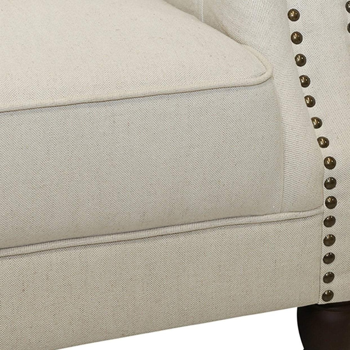 Vaucluse Buttoned Armchair Beige, W 112cm D 87cm H 90cm (RRP $1499) - Image 4