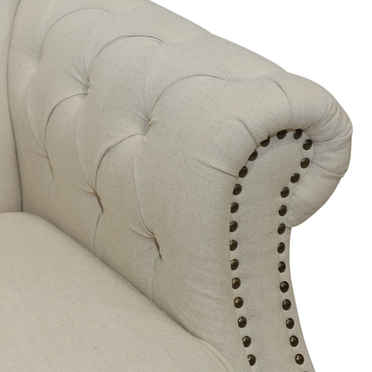 Vaucluse Buttoned Armchair Beige, W 112cm D 87cm H 90cm (RRP $1499) - Image 6