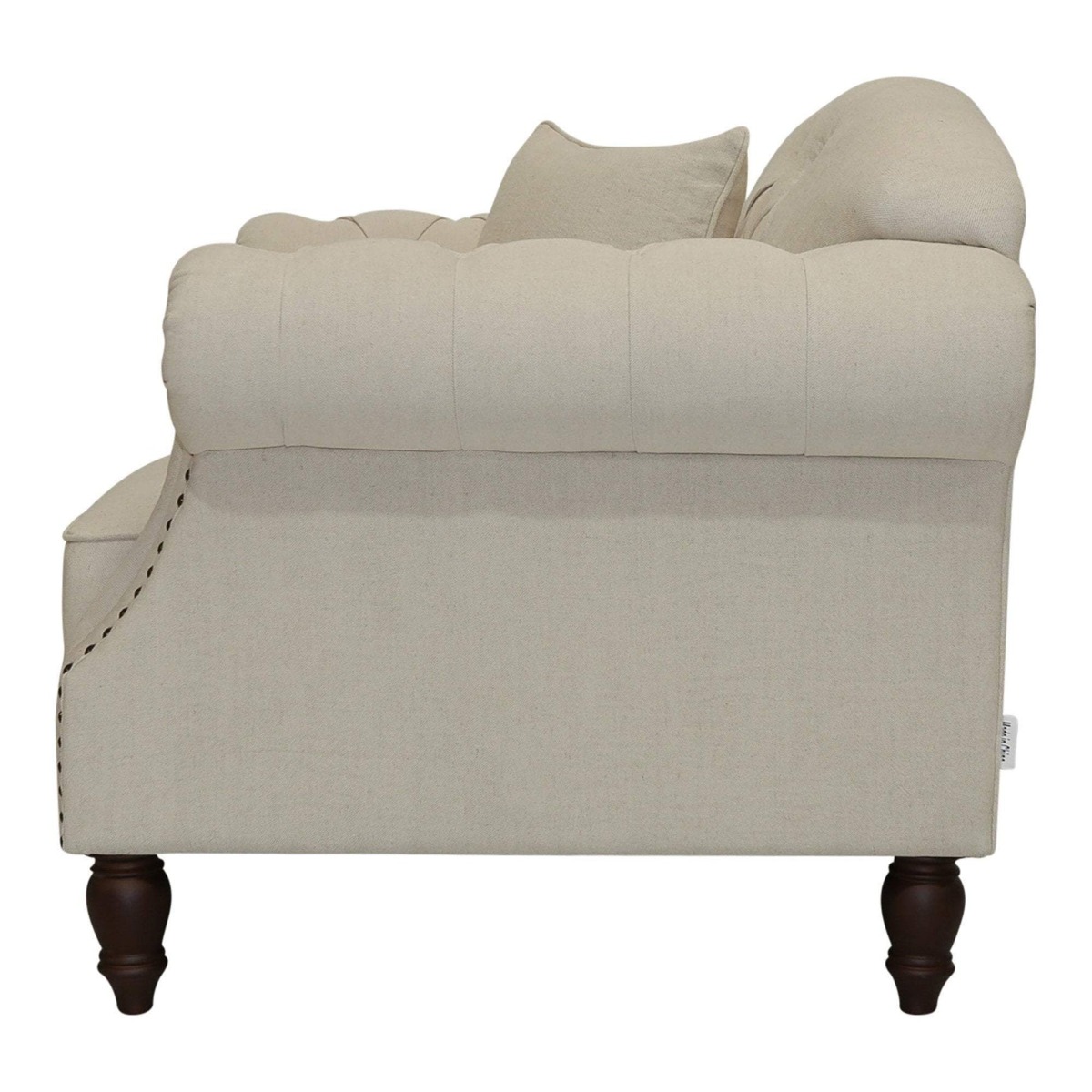 Vaucluse Buttoned Armchair Beige, W 112cm D 87cm H 90cm (RRP $1499) - Image 8
