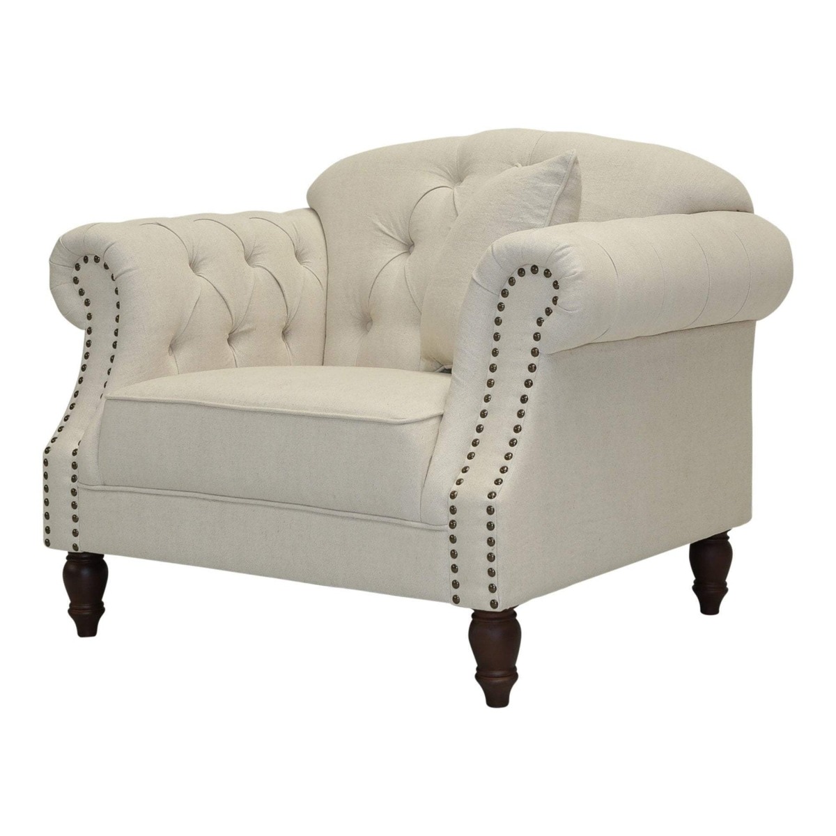 Vaucluse Buttoned Armchair Beige, W 112cm D 87cm H 90cm (RRP $1499) - Image 9
