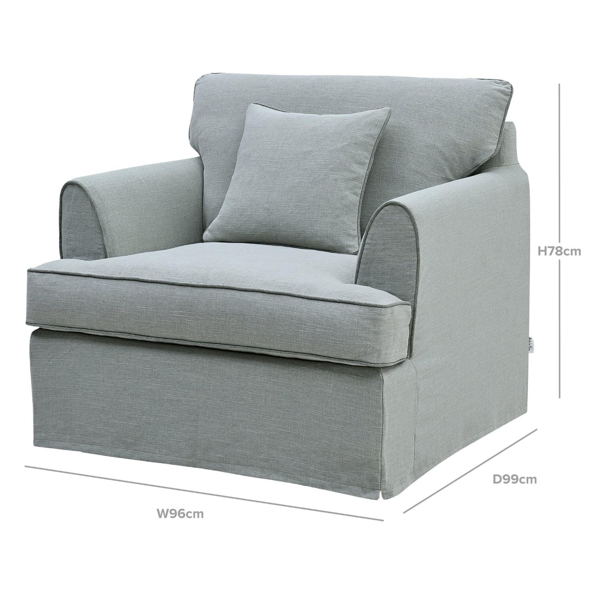 Byron Hamptons Armchair Sage, W 99cm D 96cm H 78cm (RRP $1859) - Image 10