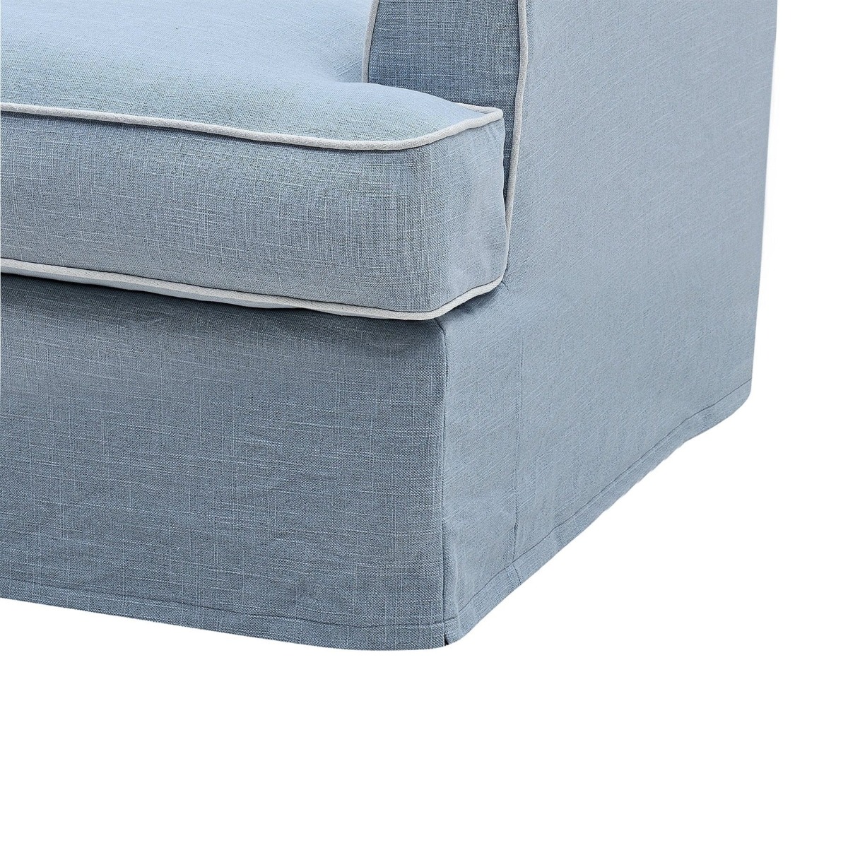 Byron Hamptons Armchair Beach with White Piping, W 99cm D 96cm H 78cm (RRP $1859) - Image 5
