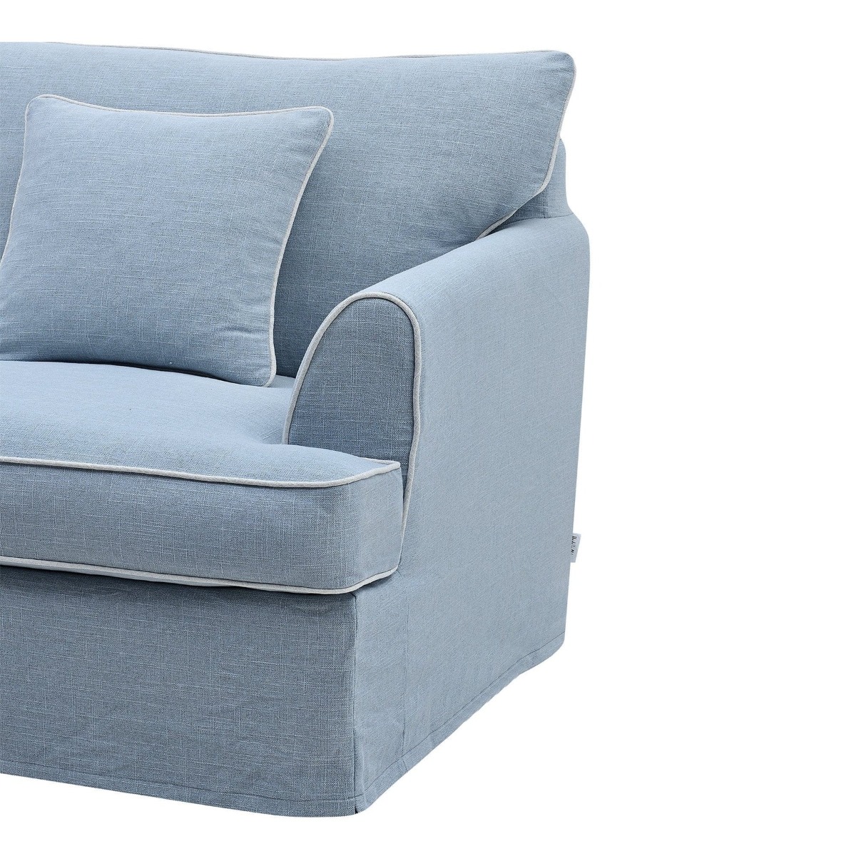 Byron Hamptons Armchair Beach with White Piping, W 99cm D 96cm H 78cm (RRP $1859) - Image 6