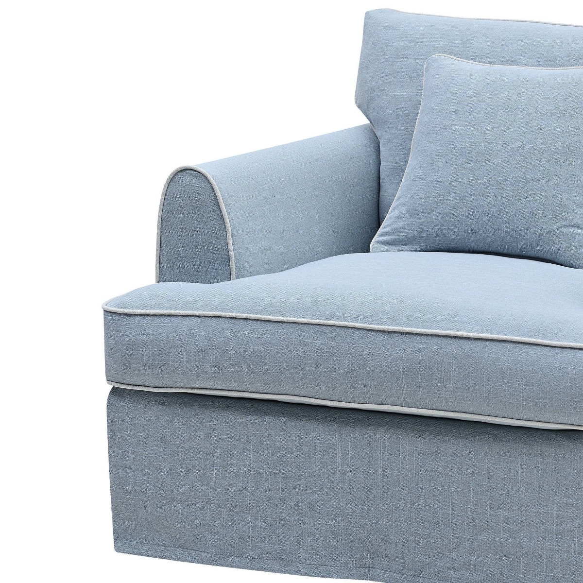 Byron Hamptons Armchair Beach with White Piping, W 99cm D 96cm H 78cm (RRP $1859) - Image 8
