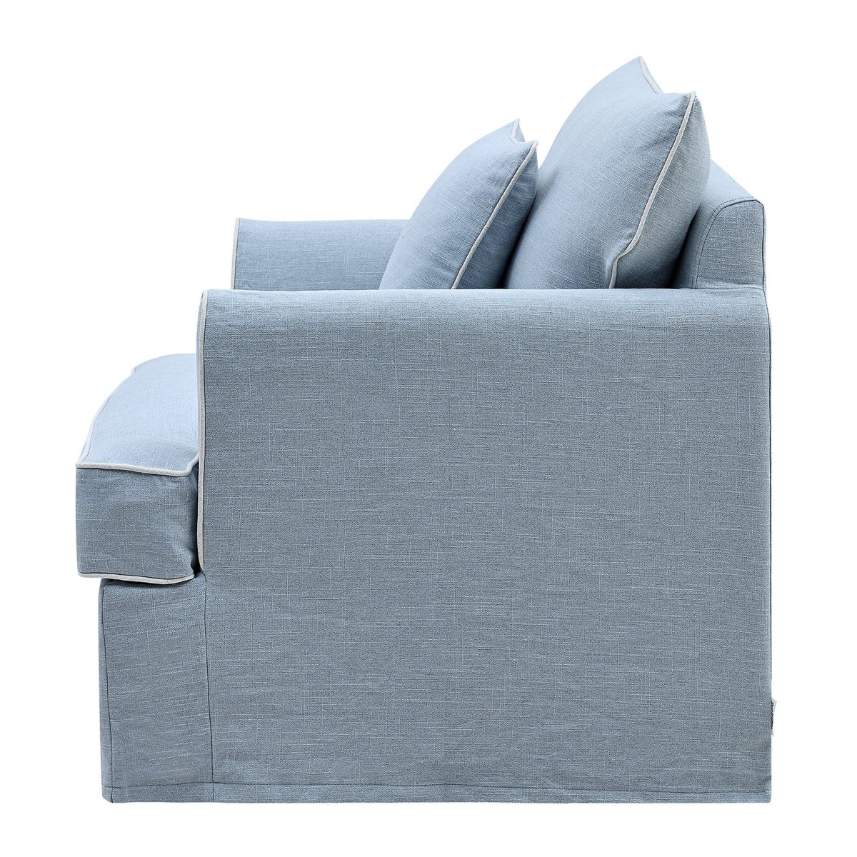 Byron Hamptons Armchair Beach with White Piping, W 99cm D 96cm H 78cm (RRP $1859) - Image 10