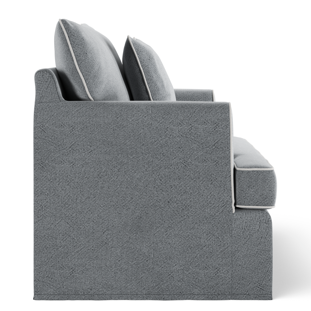Byron Hamptons Armchair Grey with White Piping, W 99cm D 96cm H 78cm (RRP $1859) - Image 4