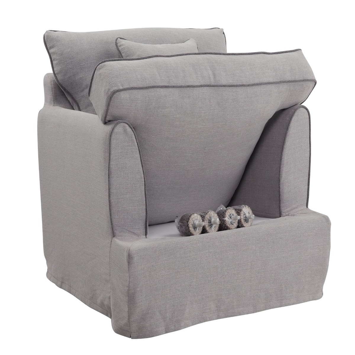 Byron Hamptons Armchair Pebble Grey, W 99cm D 96cm H 78cm (RRP $1859) - Image 3