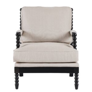 Elizabeth Bobbin Hamptons Armchair Black, W 86 D 71.5 H 86cm (RRP $1479)