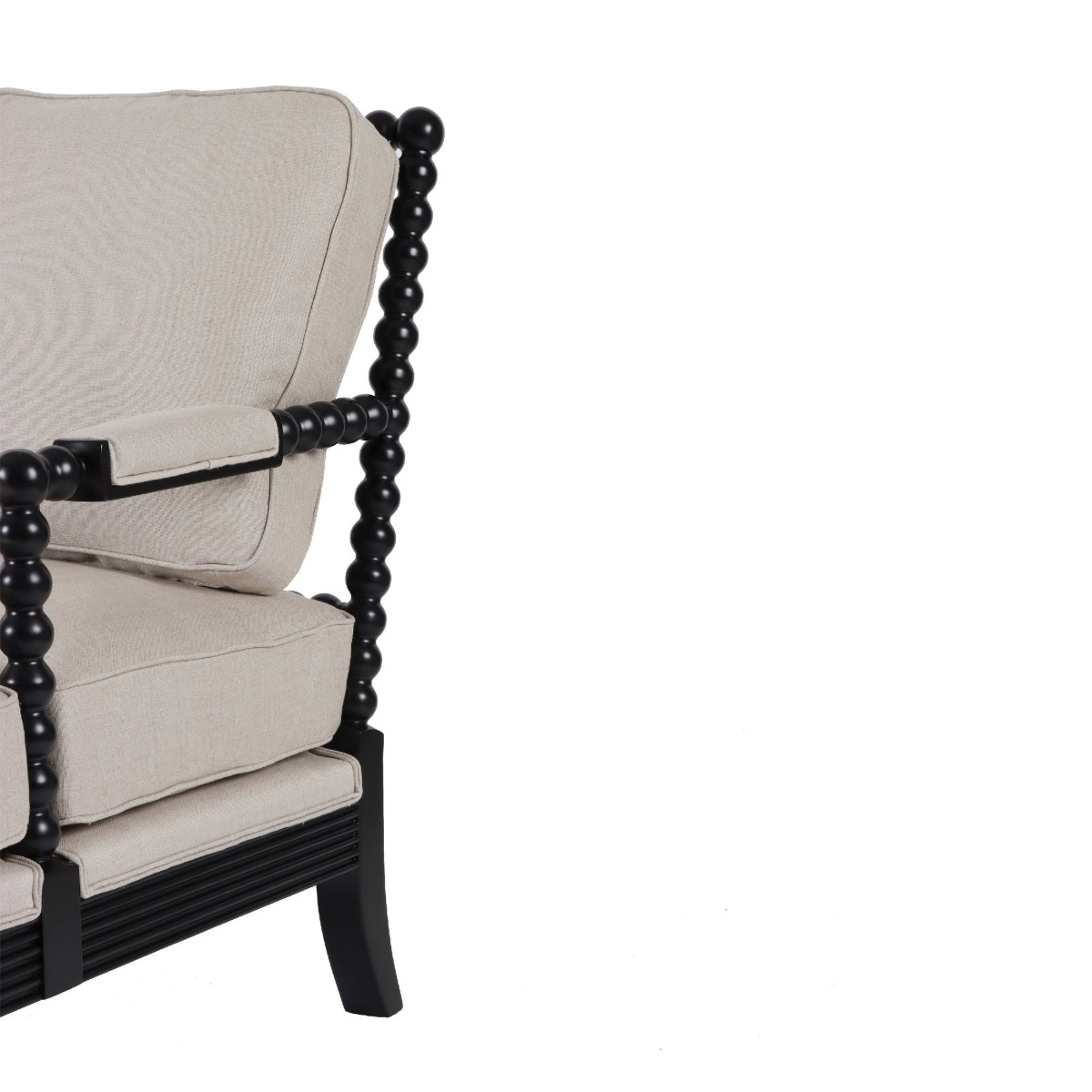 Elizabeth Bobbin Hamptons Armchair Black, W 86 D 71.5 H 86cm (RRP $1479) - Image 2