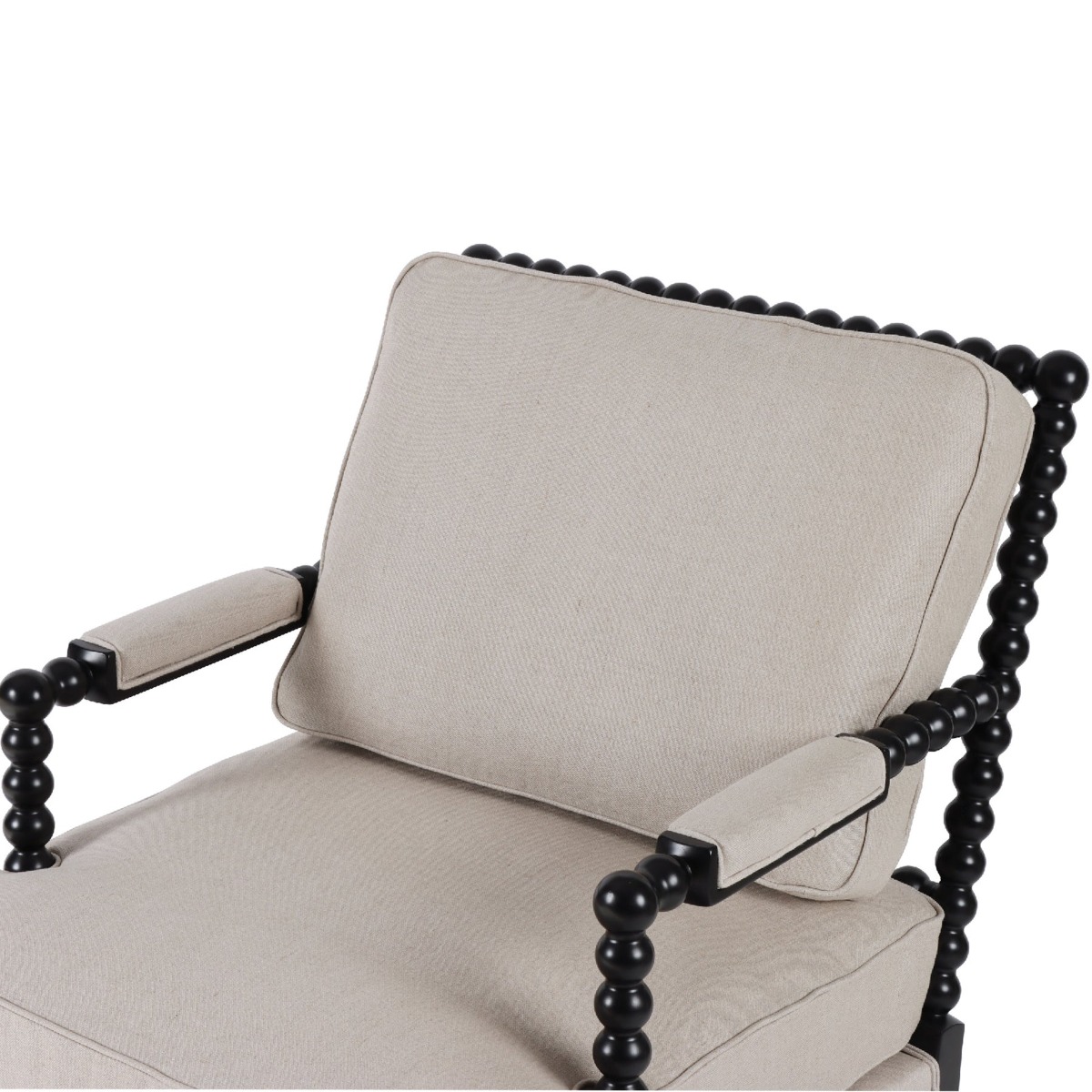 Elizabeth Bobbin Hamptons Armchair Black, W 86 D 71.5 H 86cm (RRP $1479) - Image 4