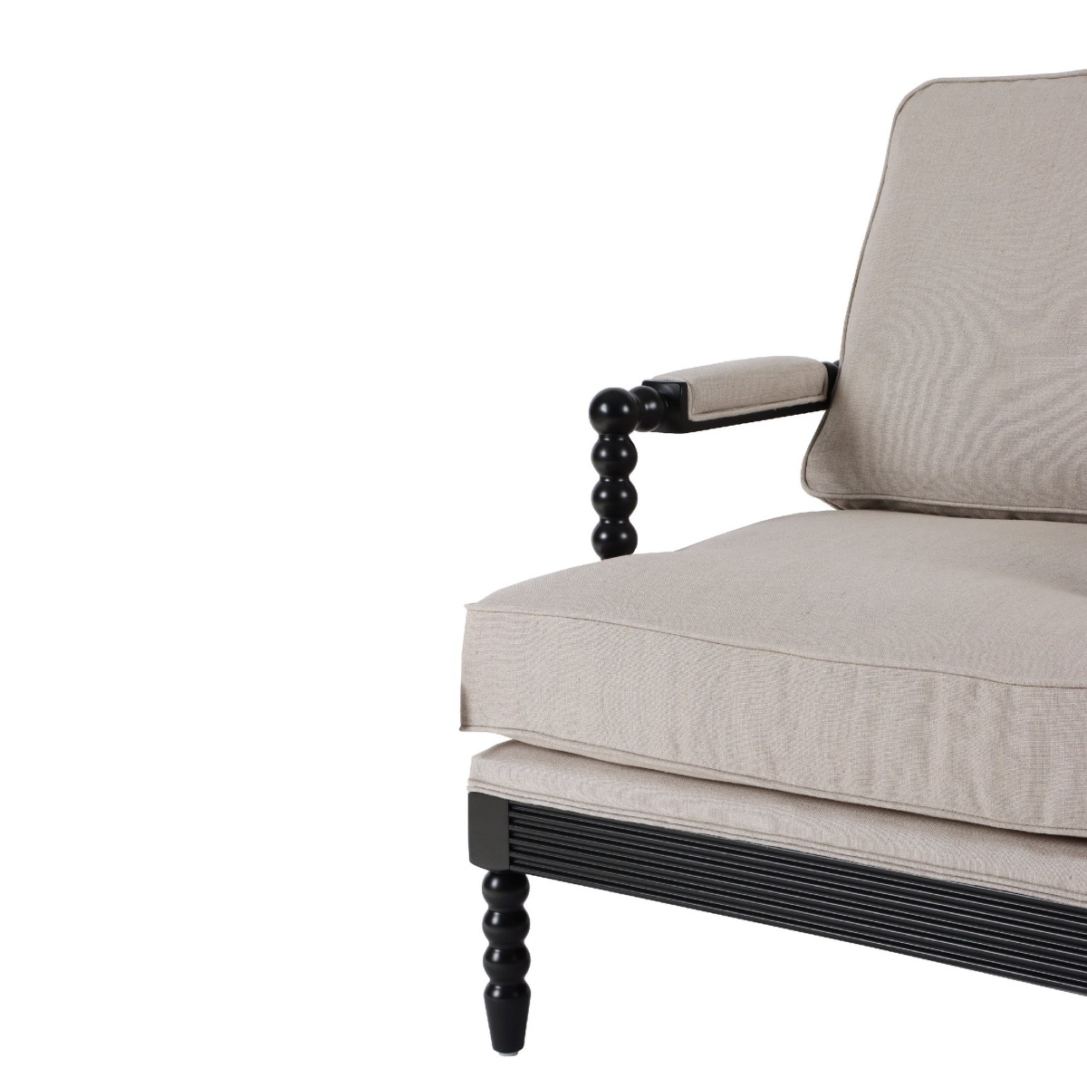 Elizabeth Bobbin Hamptons Armchair Black, W 86 D 71.5 H 86cm (RRP $1479) - Image 6