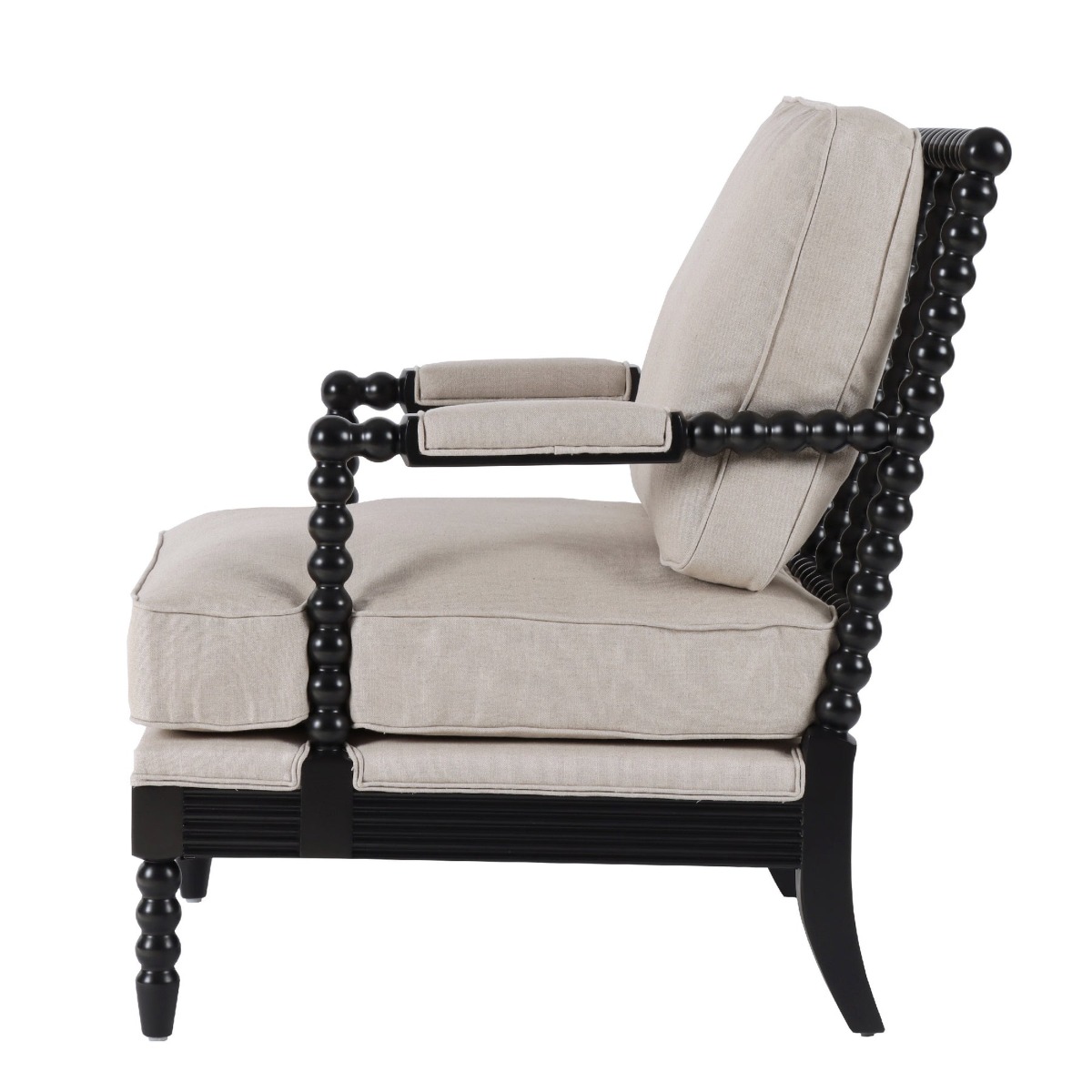 Elizabeth Bobbin Hamptons Armchair Black, W 86 D 71.5 H 86cm (RRP $1479) - Image 7
