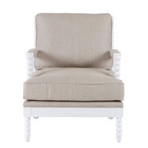 Elizabeth Bobbin Hamptons Armchair White, W 86 D 71.5 H 86cm (RRP $1479)