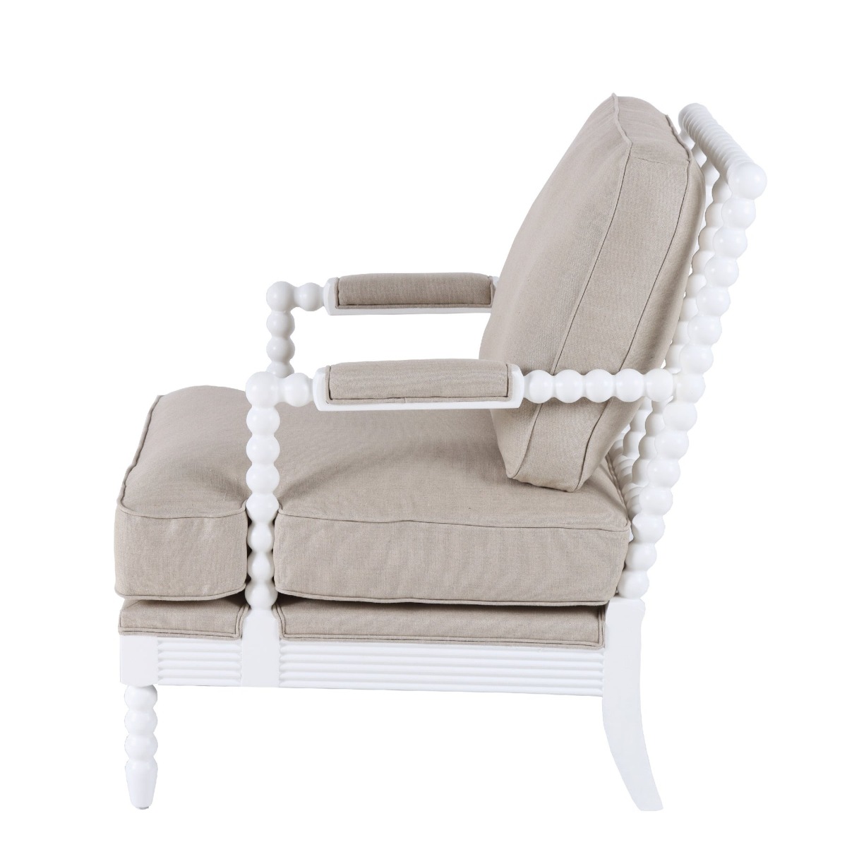 Elizabeth Bobbin Hamptons Armchair White, W 86 D 71.5 H 86cm (RRP $1479) - Image 4