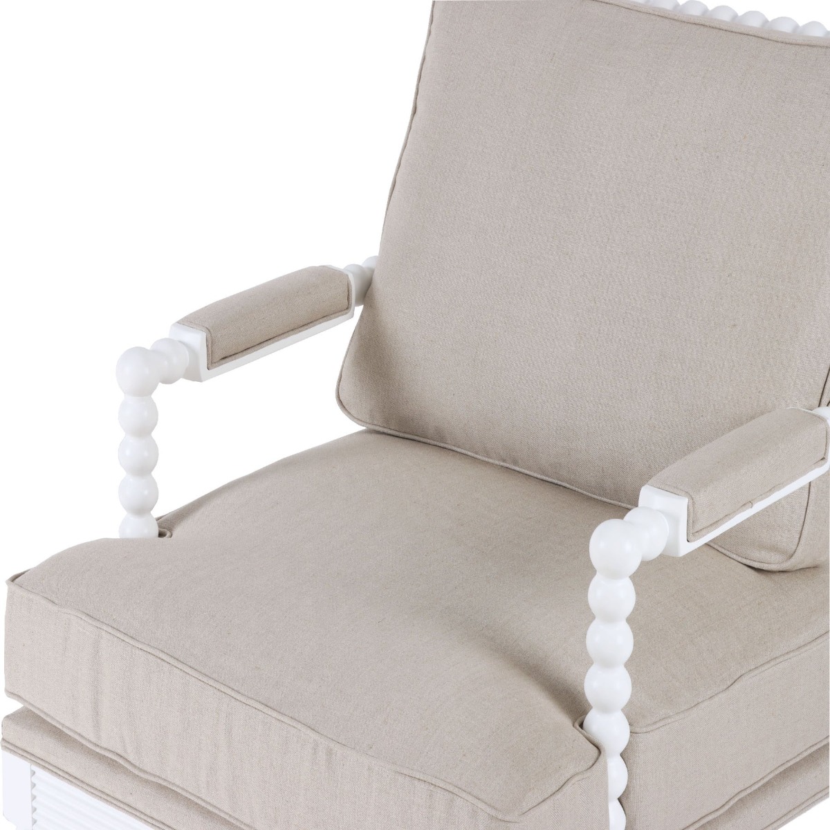 Elizabeth Bobbin Hamptons Armchair White, W 86 D 71.5 H 86cm (RRP $1479) - Image 6