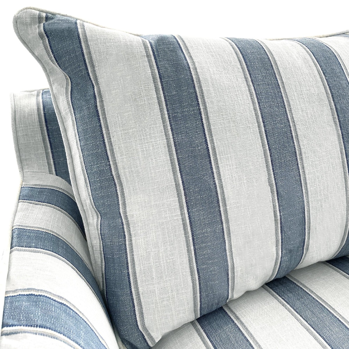 Noosa Hamptons Armchair Blue Sky Stripe, W 91cm D 90cm H 80cm (RRP $1699) - Image 4