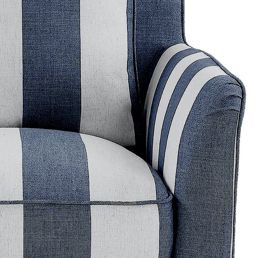 Noosa Hamptons Armchair Denim / Cream, W 91cm D 90cm H 80cm (RRP $1699) - Image 4