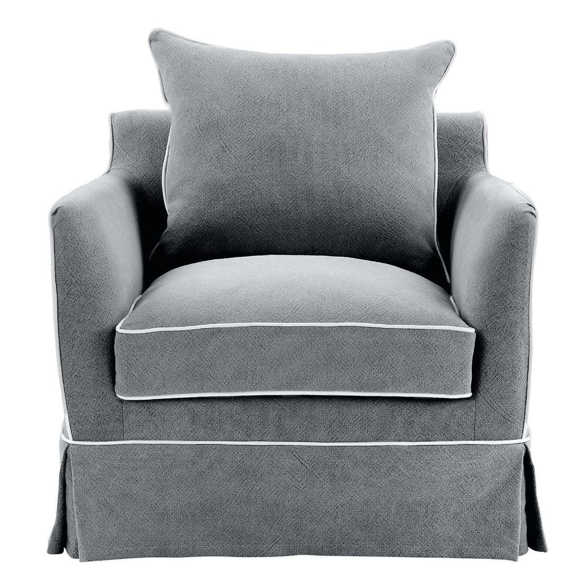 Noosa Hamptons Armchair Grey, W 91cm D 90cm H 80cm (RRP $1699)