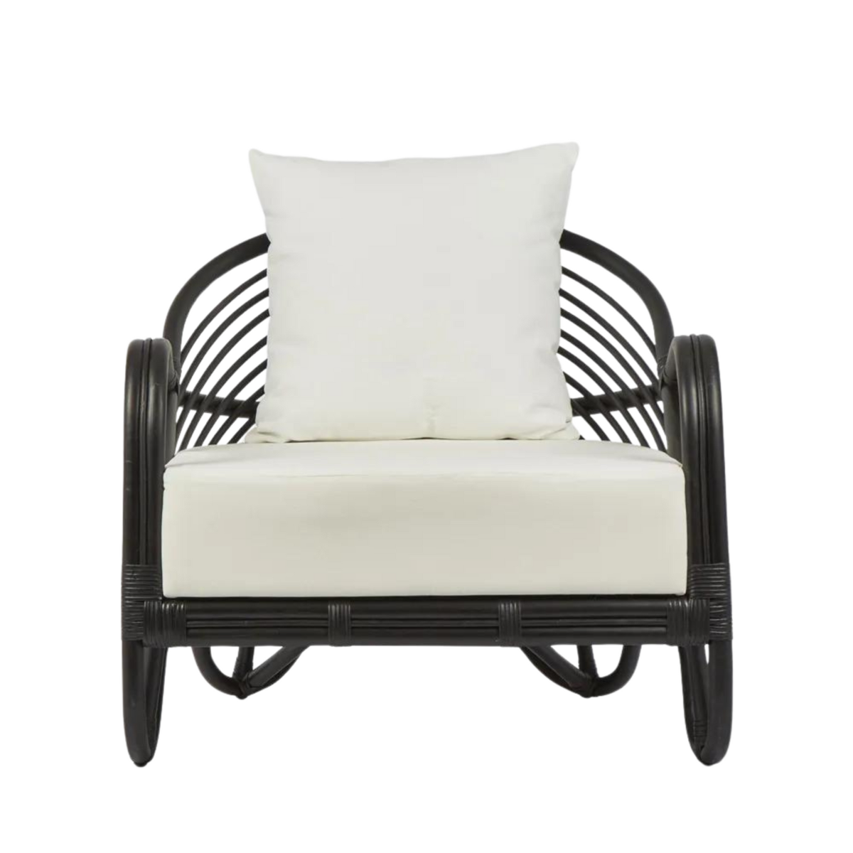 Alexis Rattan Armchair Black, W 76 D 72 H 70cm (RRP $699)