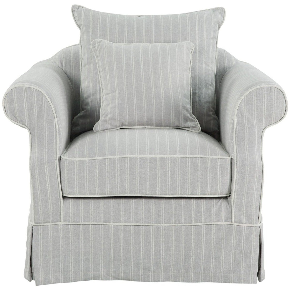Avalon Hamptons Armchair Cloud Stripe, W 109cm D 96cm H 81cm (RRP $1849)