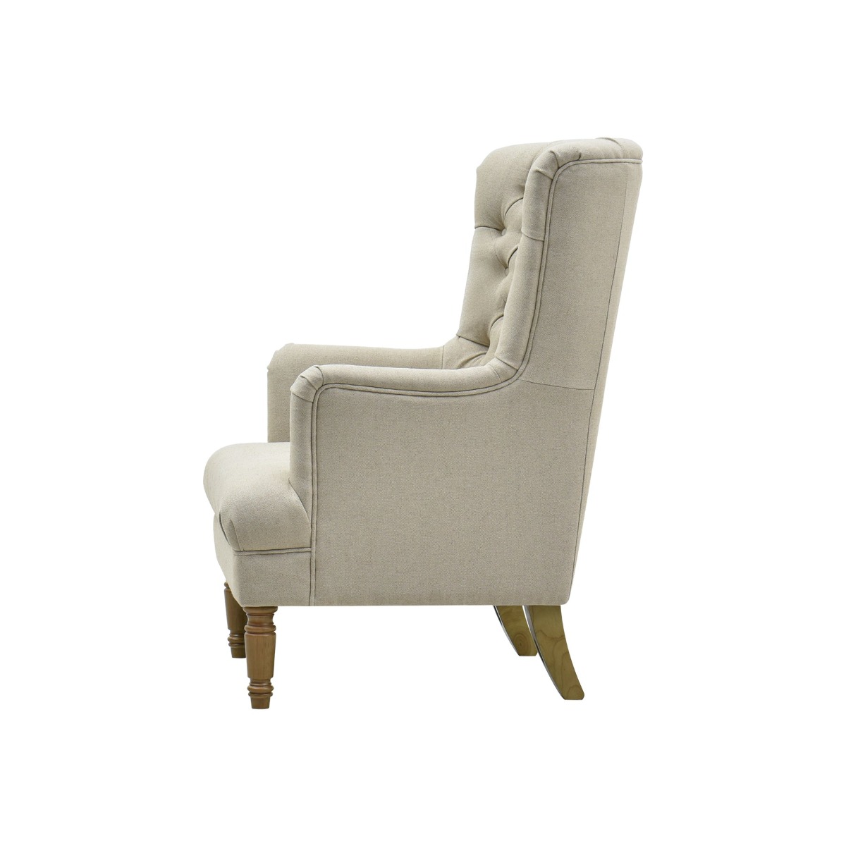Bayside Hamptons Buttoned Armchair Linen Blend Natural, 78cm x 87cm x 109cm (RRP $1465) - Image 8