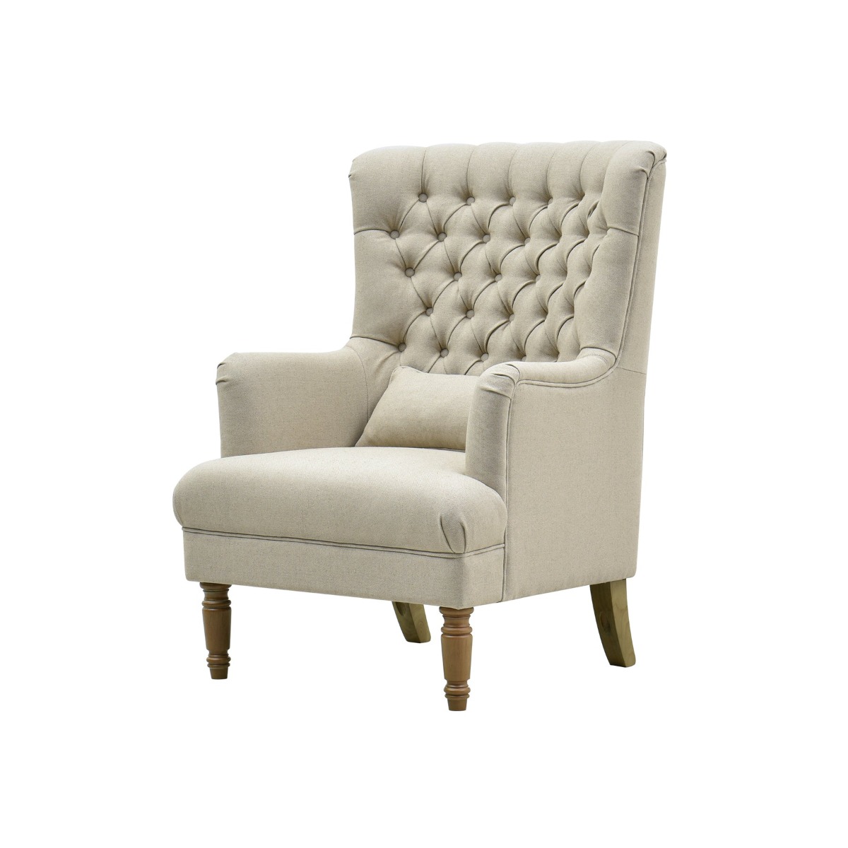 Bayside Hamptons Buttoned Armchair Linen Blend Natural, 78cm x 87cm x 109cm (RRP $1465) - Image 9