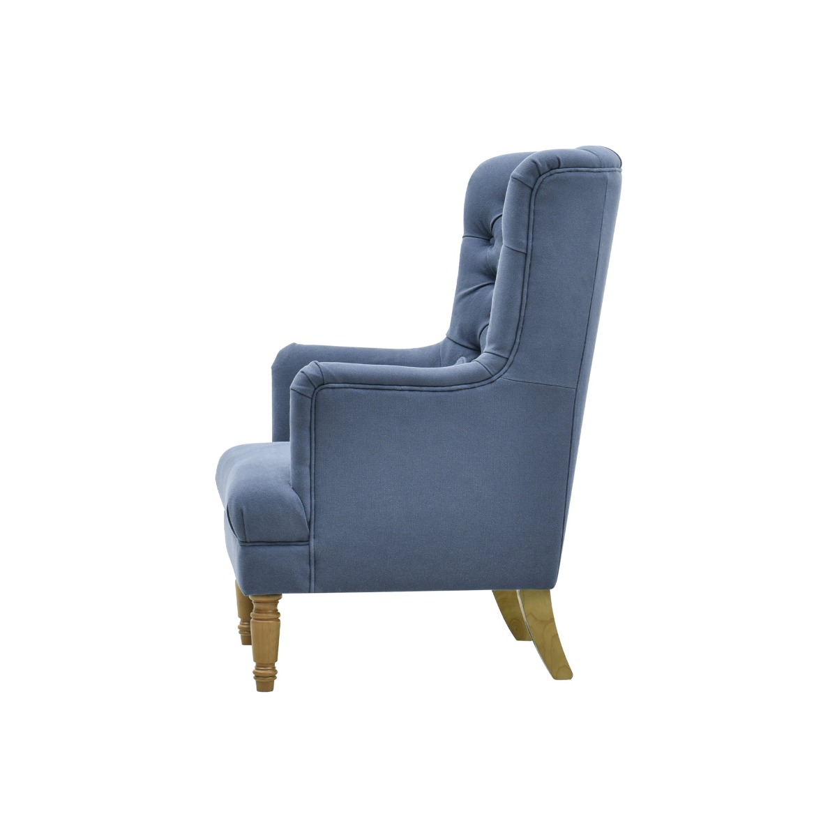 Bayside Hamptons Buttoned Armchair Linen Blend Navy, 78cm x 87cm x 109cm (RRP $1465) - Image 4