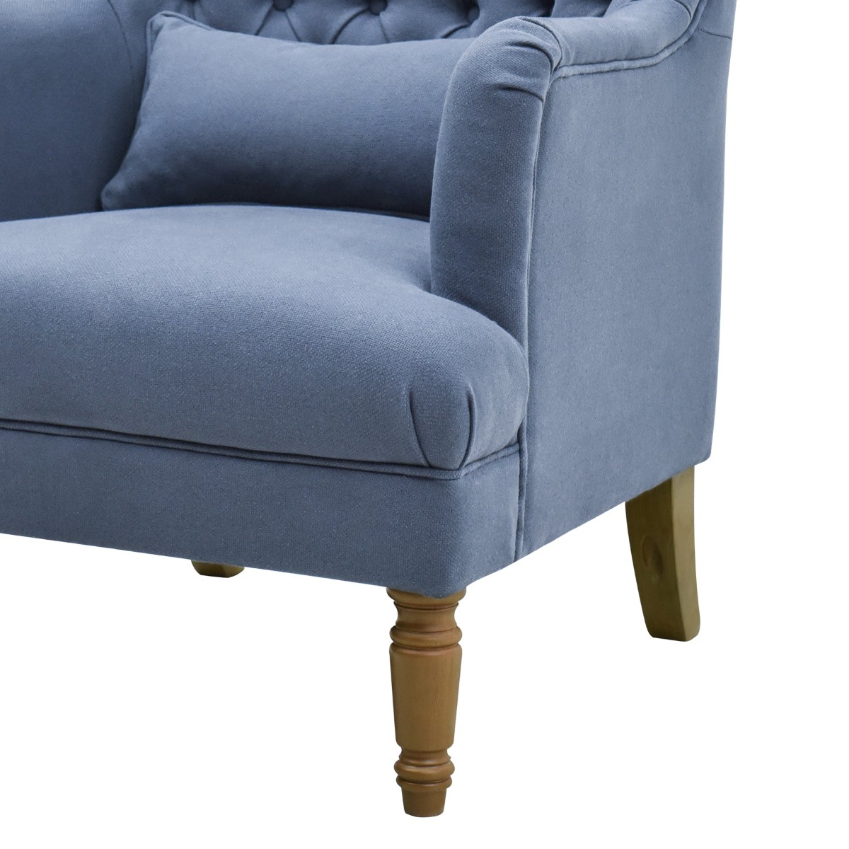 Bayside Hamptons Buttoned Armchair Linen Blend Navy, 78cm x 87cm x 109cm (RRP $1465) - Image 7