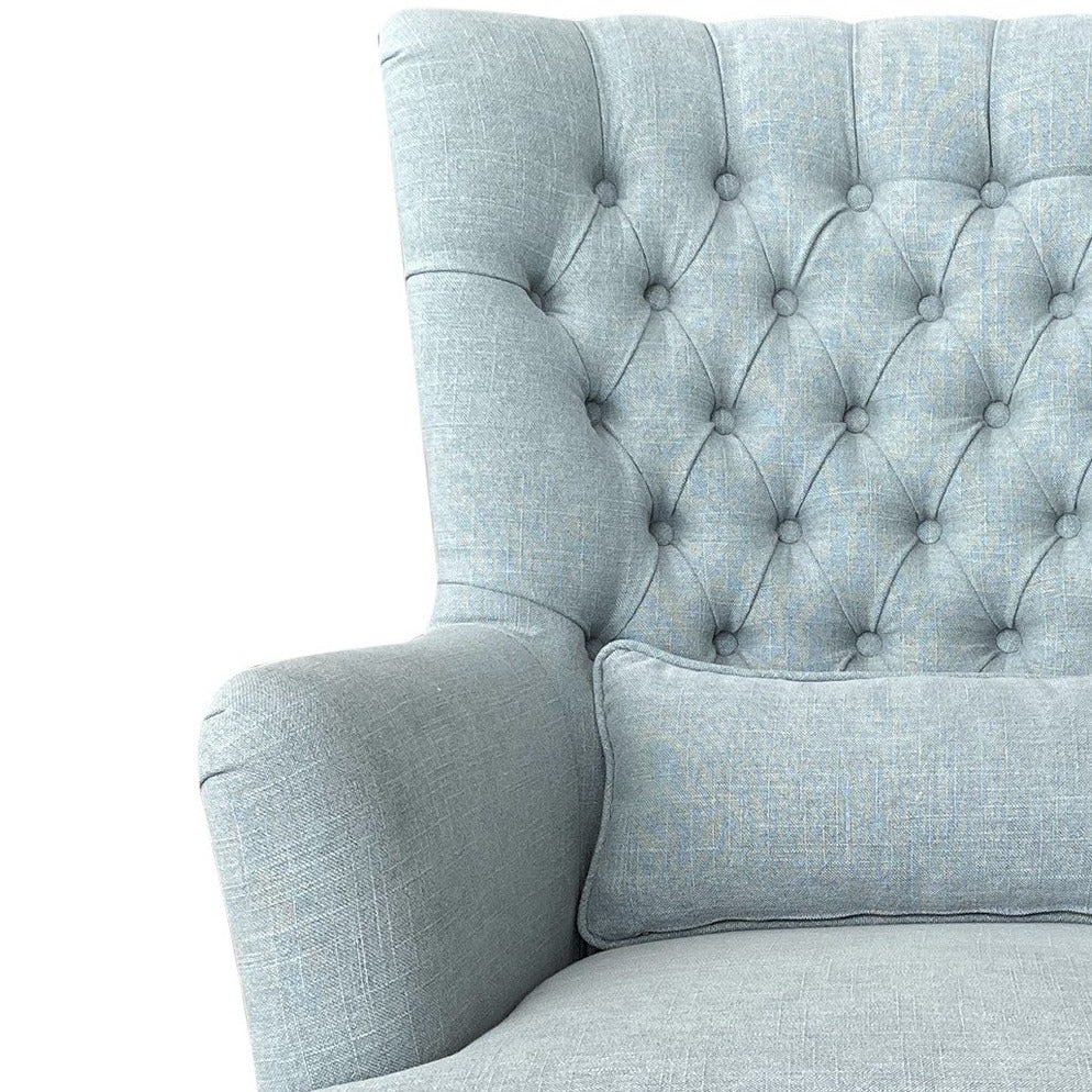 Bayside Hamptons Buttoned Armchair Linen Blend Pistachio, 78cm x 87cm x 109cm (RRP $1465) - Image 2