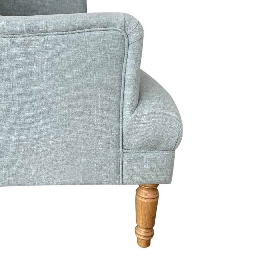 Bayside Hamptons Buttoned Armchair Linen Blend Pistachio, 78cm x 87cm x 109cm (RRP $1465) - Image 4