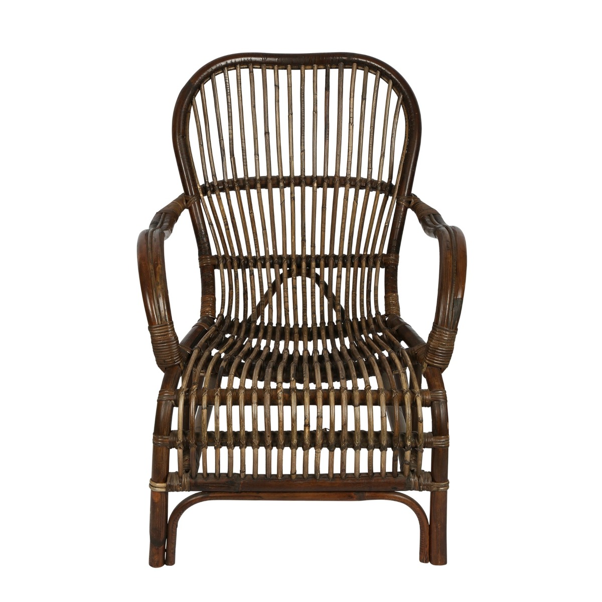 Seville Rattan Armchair -Outdoor Undercover Brown, W 63cm D 58cm H 86cm (RRP $439)