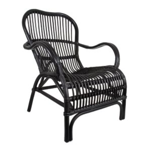 Seville Rattan Armchair -Outdoor Undercover Black, W 63cm D 58cm H 86cm (RRP $439)