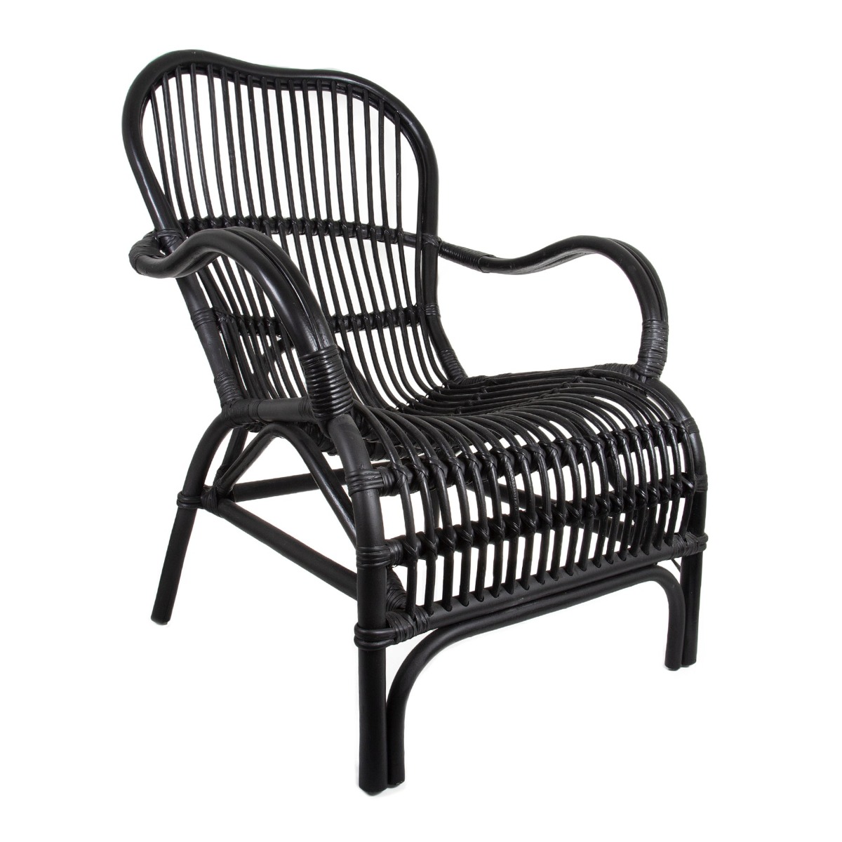 Seville Rattan Armchair -Outdoor Undercover Black, W 63cm D 58cm H 86cm (RRP $439)