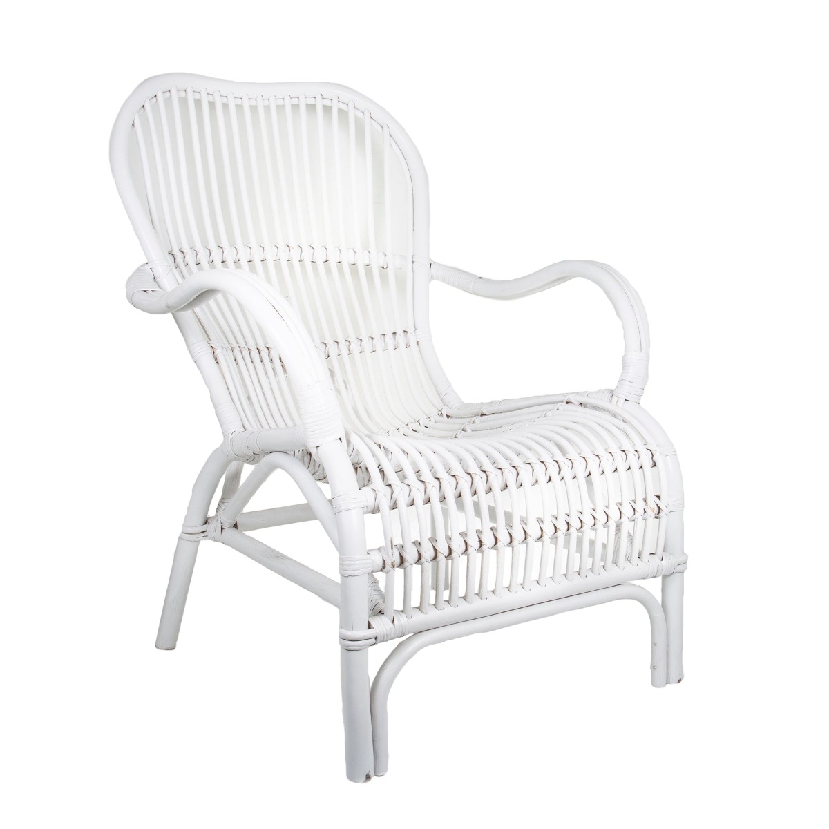 Seville Rattan Armchair -Outdoor Undercover White, W 63cm D 58cm H 86cm (RRP $439)