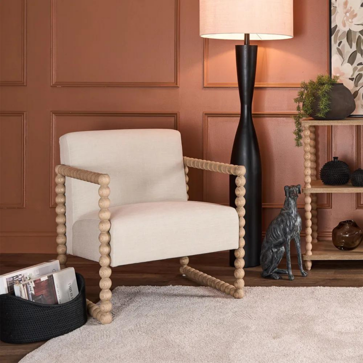 Bobbin Hamptons Armchair Natural, W 86 D 71.5 H 86cm (RRP $1479) - Image 4