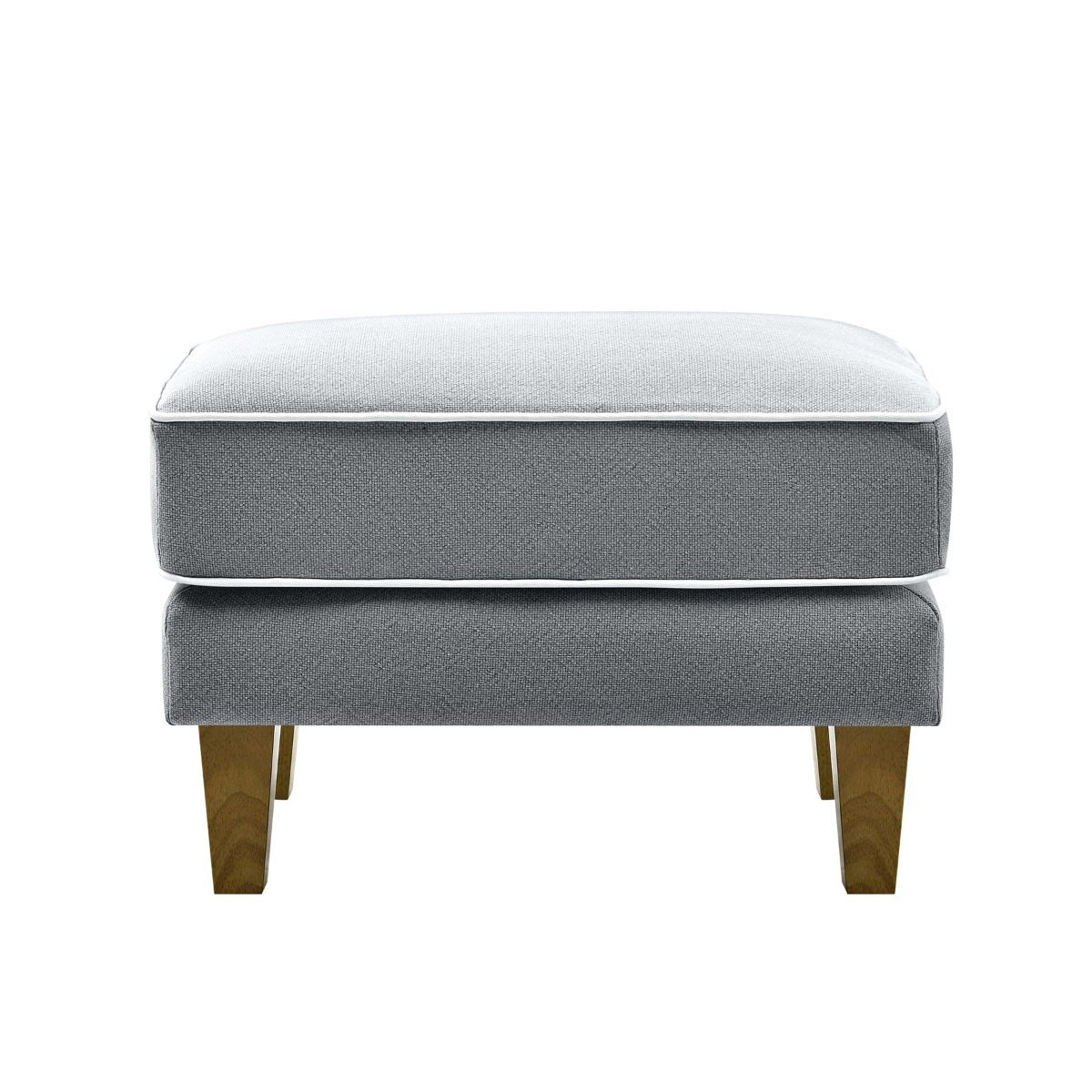 Bondi Hamptons Ottoman Grey W/White Piping, W 60cm D 40cm H 40cm (RRP $499)