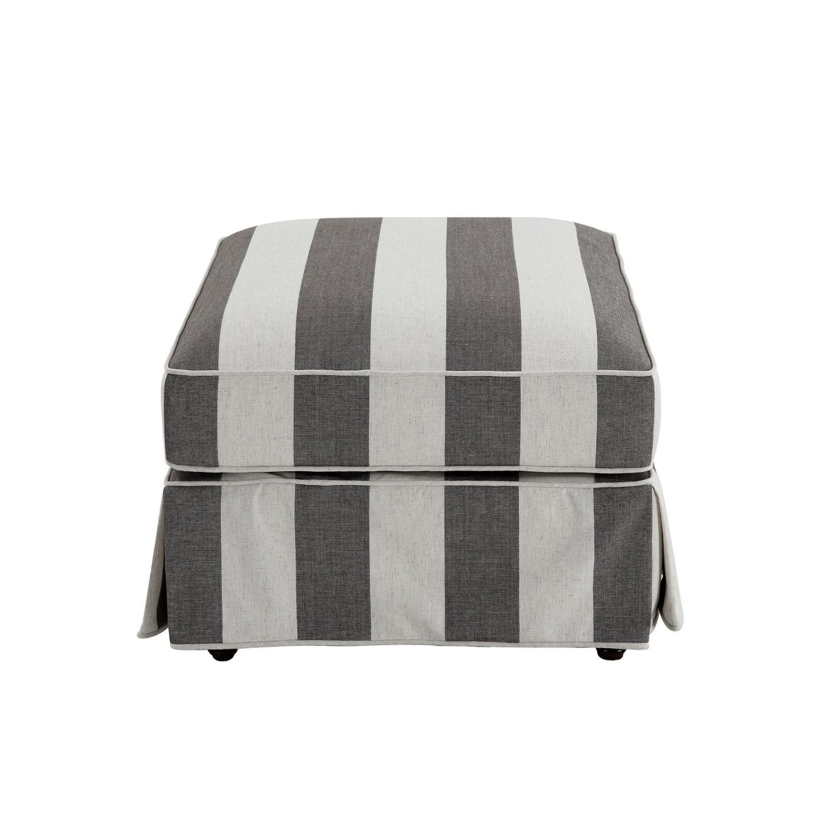 Noosa Hamptons Ottoman Grey/Cream Stripe, W 83cm D 83cm H 45cm (RRP $849)